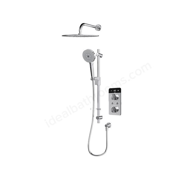 Aqualisa S2 Smart Shower w/ Controller; Adjustable Handset / Kit & Fixed Ceiling Head HP - Chrome