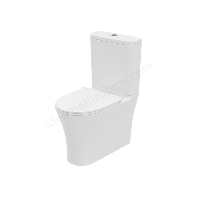 Swan Willen Rimless Close Coupled Closed Back WC Pack w/ Cistern & Soft Close Toilet Seat - White