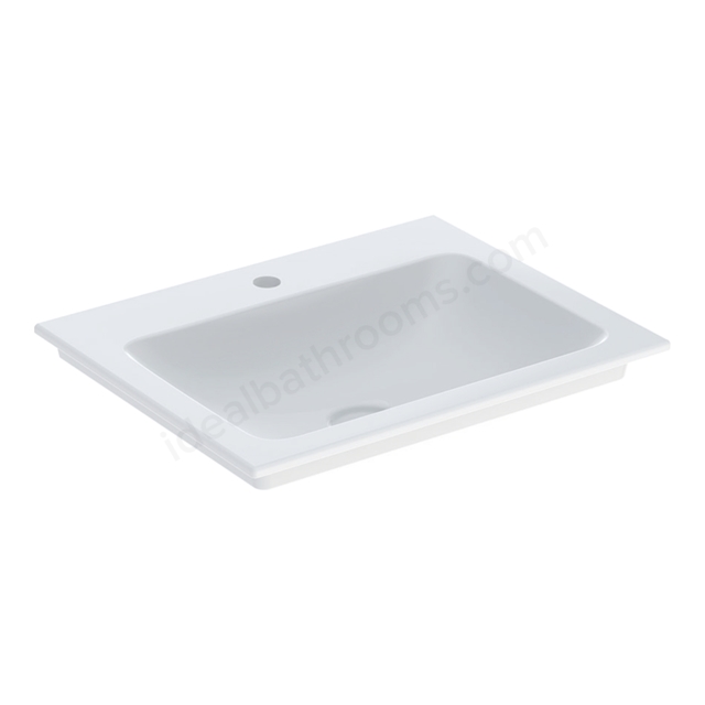 Geberit Aniara Slim-Rim Vanity Basin 600mmW with Tap-Hole, No Overflow