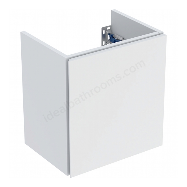 Geberit Aniara 1-Door Compact Cabinet for Handrinse Basin 380mmW; Matt White Silk