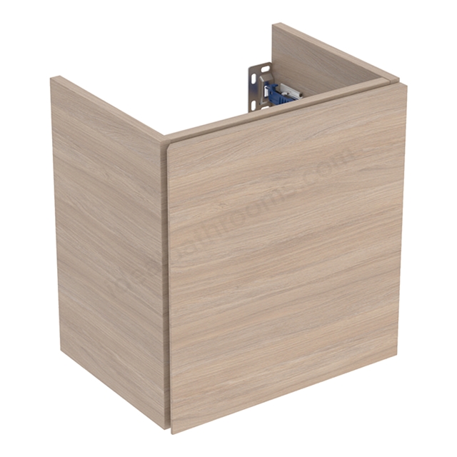 Geberit Aniara 1-Door Compact Cabinet for Handrinse Basin 380mmW; Oak Melamine
