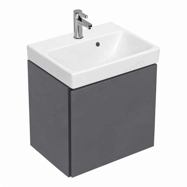 Geberit Aniara 1-Door Compact Cabinet for Handrinse Basin 420mmW; Lava Matt Silk
