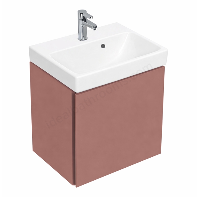 Geberit Aniara 1-Door Compact Cabinet for Handrinse Basin 420mmW; Rusty Red Matt Silk