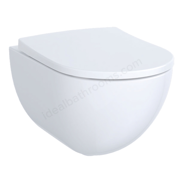 Geberit Aniara Rimless Wall-Hung Pan & Soft Close, Quick Release Seat Pack