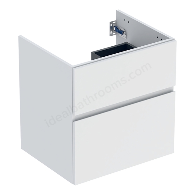 Geberit Aniara 2-Drawer Basin Cabinet 600mmW; Matt White Silk