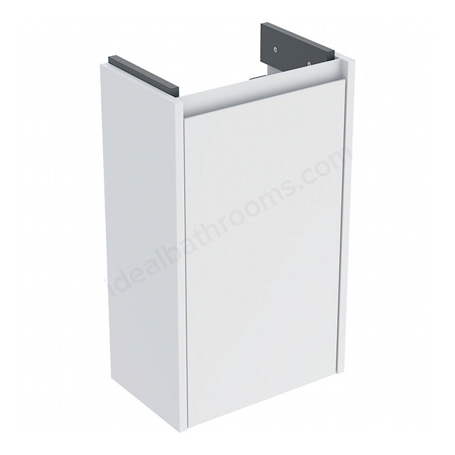 Geberit Selnova Square Compact Cabinet for 400mmW x 250mmD Basin; Matt White Silk