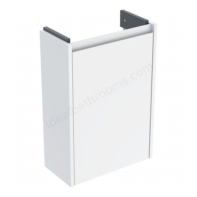 Geberit Selnova Square Compact Cabinet for 450mmW x 250mmD Basin; Gloss White Silk