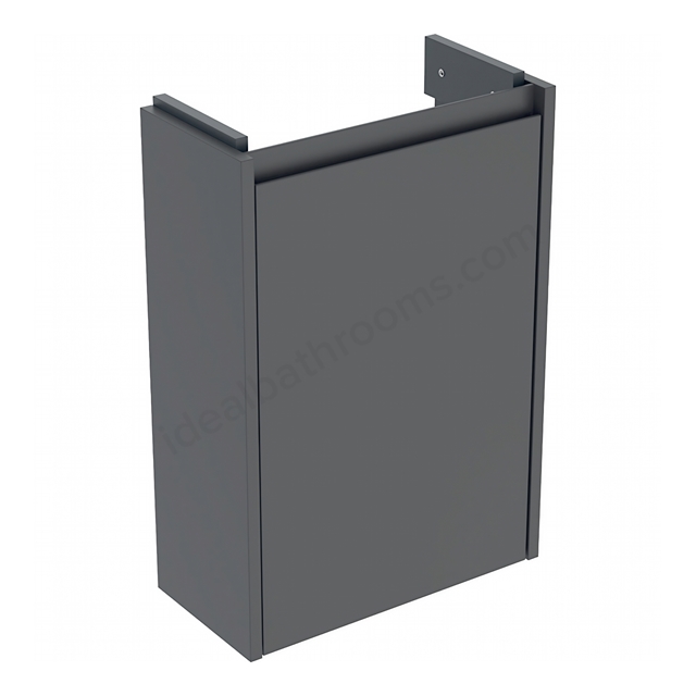 Geberit Selnova Square Compact Cabinet for 450mmW x 250mmD Basin; Lava Silk Matt