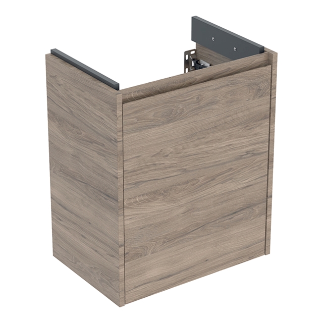 Geberit Selnova Square Compact Cabinet for 550mmW x 370mmD Basin; Hickory Melamine