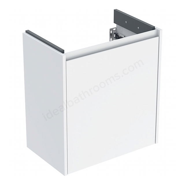 Geberit Selnova Square Compact Cabinet for 600mmW x 370mmD Basin; Gloss White Silk