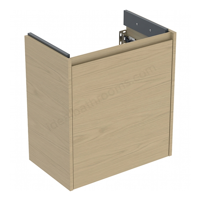 Geberit Selnova Square Compact Cabinet for 600mmW x 370mmD Basin; Oak Melamine