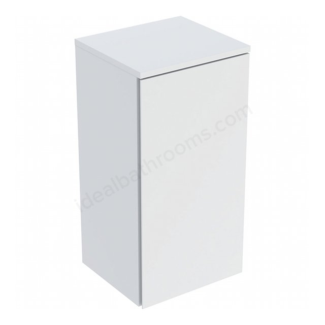 Geberit Selnova Square 1-Door Side Cabinet; 330mmW x 650mmH; Matt White Silk