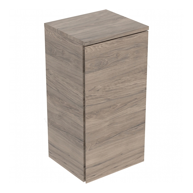 Geberit Selnova Square 1-Door Side Cabinet; 330mmW x 650mmH; Hickory Melamine