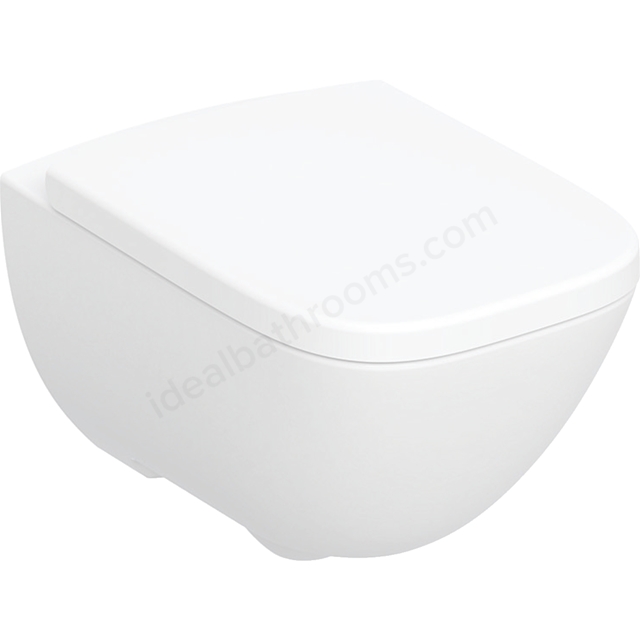 Geberit Selnova Wall-Hung Rimfree Square WC Pan - White
