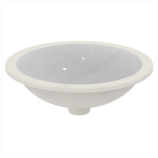 Armitage Shanks Cherwell 21 Round 380mm Under-Countertop No Taphole Basin With Overflow