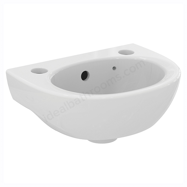 Armitage Shanks Sandringham 21 350mm Handrinse Basin With 2 Tapholes, Overflow And Chainstay Hole