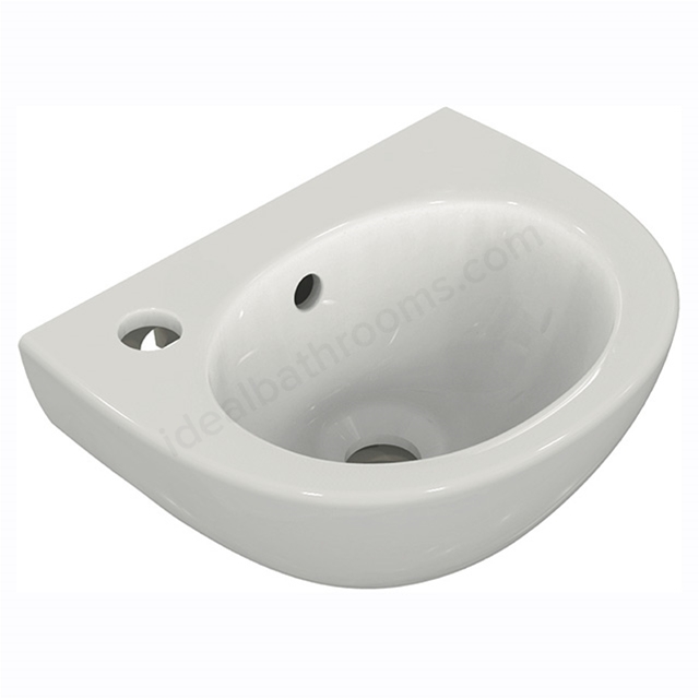 Armitage Shanks Sandringham 21 350mm Handrinse Basin With 1 Left-Hand Taphole And Overflow, No Chainstay Hole