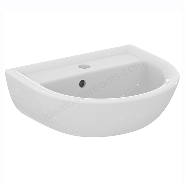 Armitage Shanks Sandringham 21 450mm Handrinse Basin With 1 Tap Hole and Overflow, No Chainstay Hole