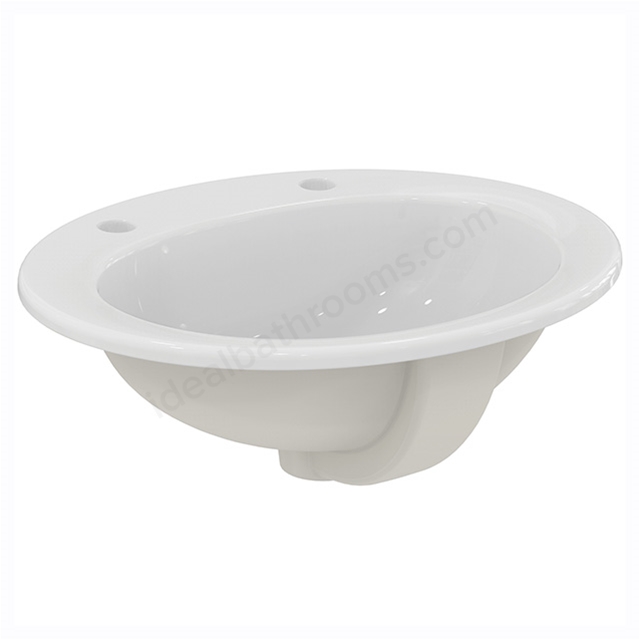 Armitage Shanks Sandringham 21 500mm Countertop Basin With 2 Tapholes And Overflow, No Chainstay Hole