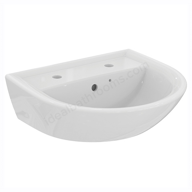 Armitage Shanks Sandringham 21 500mm Pedestal Basin With 2 Tapholes, Overflow And Chainstay Hole