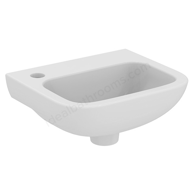 Armitage Shanks Contour 21 370mm Handrinse Basin With Left-Hand Taphole And Bottom Outlet, No Overflow Or Chainstay Hole