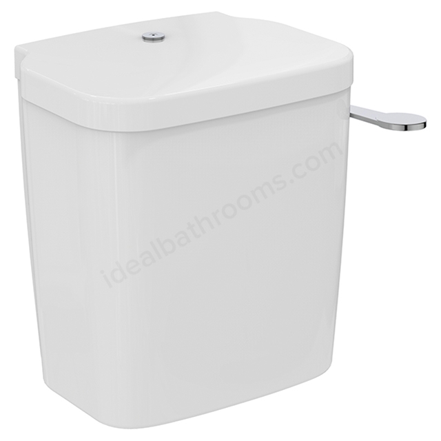 Armitage Shanks Contour 21 Close Coupled 4.5 Litre Delay Fill Single Flush Syphon Cistern For 75cm Projection Bowl With Bottom Supply, Internal Overflow, Spatula Lever And Secure Cover Fastener