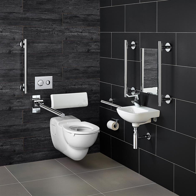 Armitage Shanks CONTOUR 21 Wall Hung Pack with Chrome Rails Right Handed, Chrome Plated