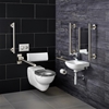 Armitage Shanks CONTOUR 21 Wall Hung Pack with Stainless Steel Rails Right Handed, Stainless Steel