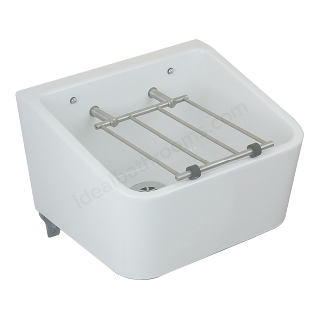 Twyford Cleaner Sink + Grating; 460x400mm; White