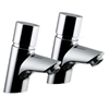 Armitage Shanks Avon 21 Inclined Non-Concussive Basin Pillar Taps (pair) With Dual Hot And Cold Indices Per Tap, Self Closing Push Button, Water Saving Anti-Vandal Spout Regulated To 3.7 Litres Per Minute
