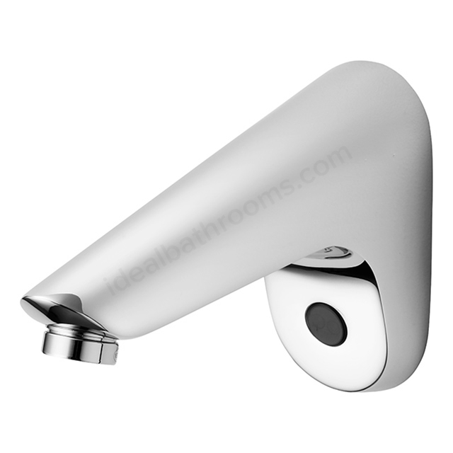 Armitage Shanks Sensorflow 21 Panel Mounted 150mm Cast Spout With Integral Sensor, Flexible Inlet Tail, Solenoid Valve, Combined Servicing Valve And Filter, Sensor And Solenoid Cables And Flex Connectors, Mains Powered