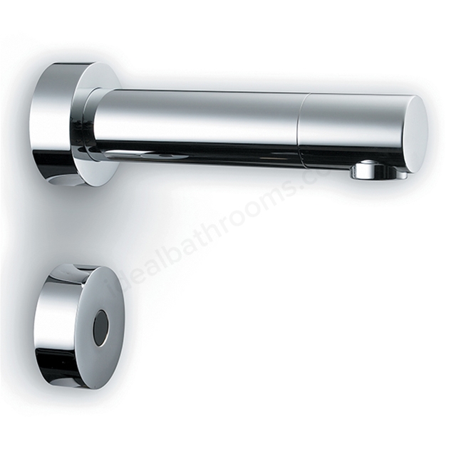Armitage Shanks Sensorflow 21 Tubular Panel Mounted 150mm Projection Spout With Anti-Splash 3.7 Litres Per Minute Aerated Outlet, Remote Panel Sensor and Copper Tube Inlets, Link